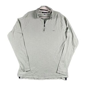 Fish Hippie Quarter Zip‎ Pullover Mens Medium Green Lightweight Knit Sweater